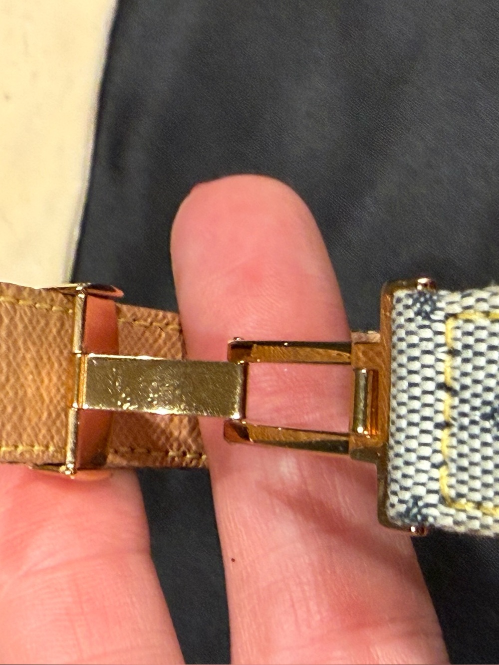Louis Vuitton Mini Lin Monogram Good Luck Wish Bracelet Gold Flower Clasp - Picture 12 of 16